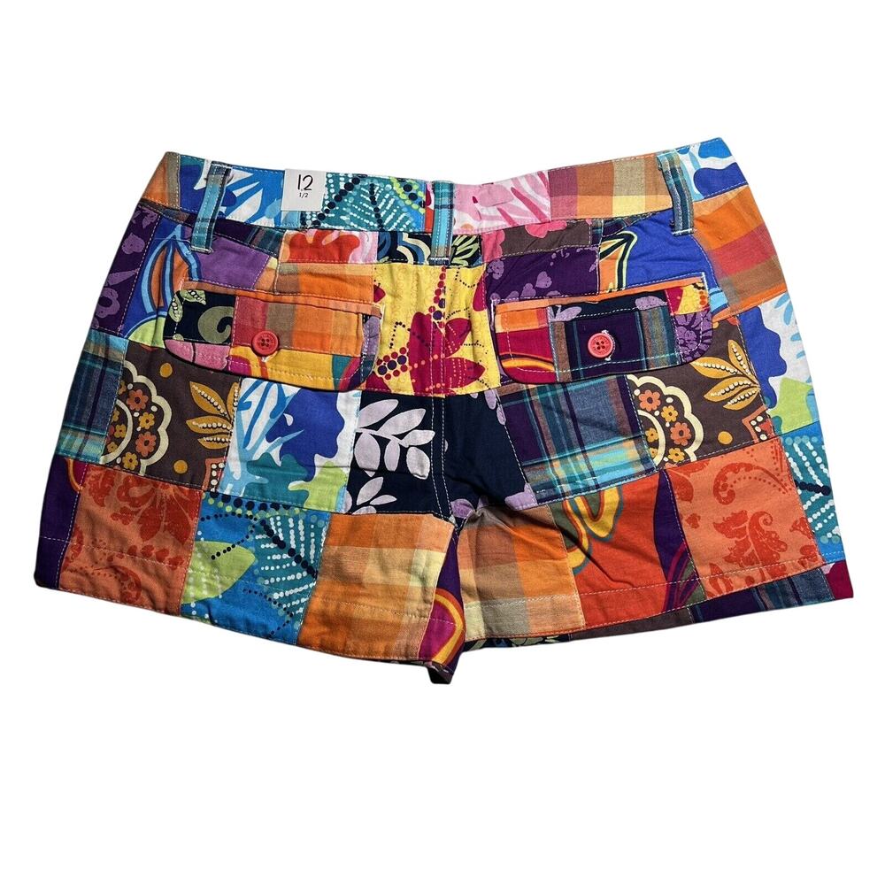 Limited Too Shorts Girls Size 12 1/2 Patch Plaid Floral Short Multi-Color NWT - Picture 2 of 12